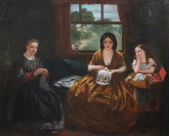 James Oliver (19th C.) The Wedding Bonnet 49 x 59cm